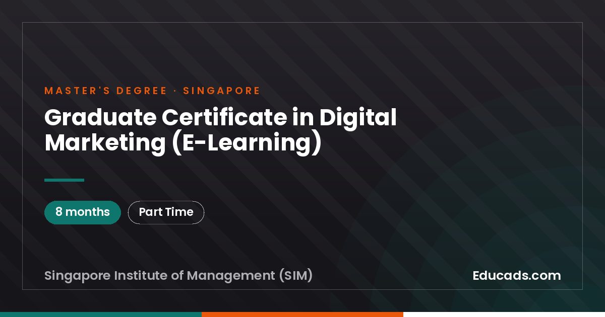 Graduate Certificate in Digital Marketing (E-Learning)