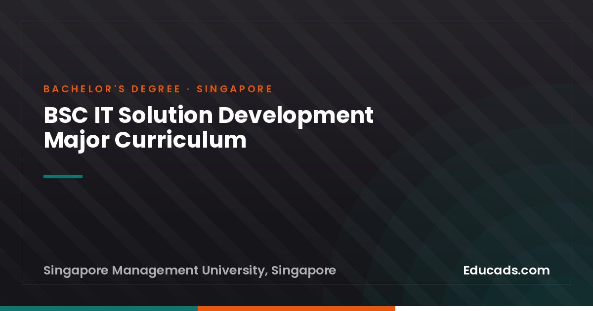 BSC IT Solution Development Major Curriculum