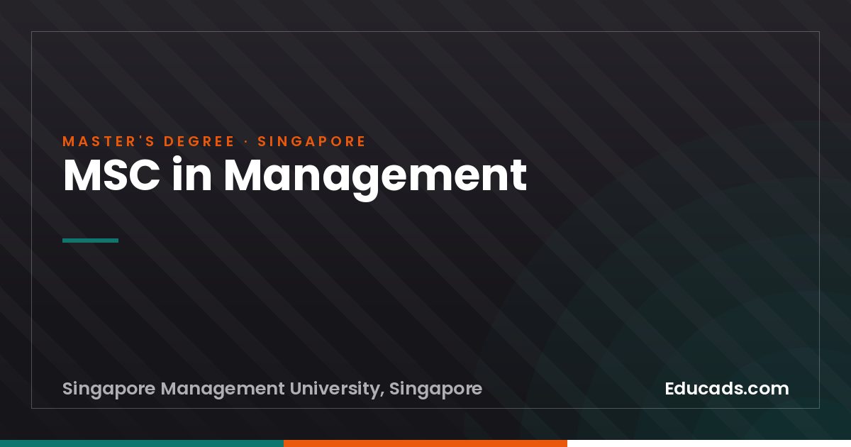 MSC in Management