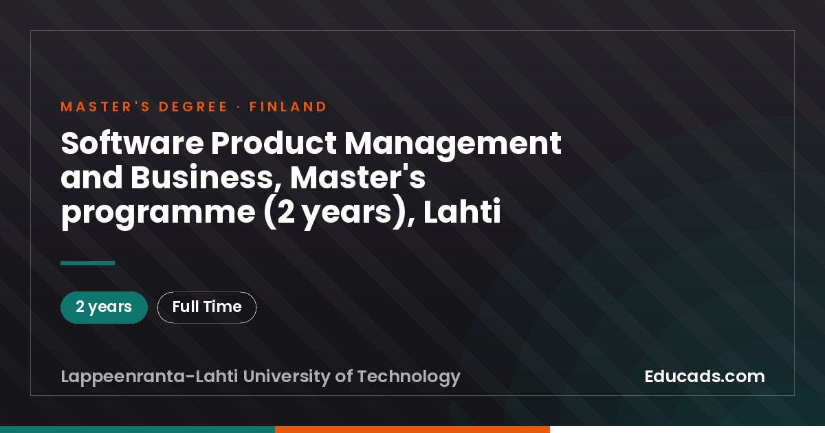 Software Product Management and Business, Master's programme (2 years), Lahti