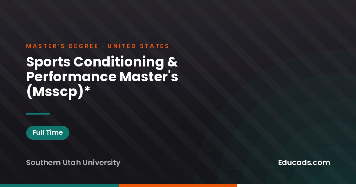 Sports Conditioning & Performance Master's (Msscp)*