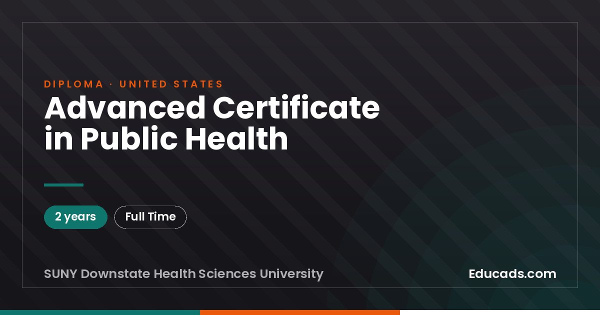 Advanced Certificate in Public Health