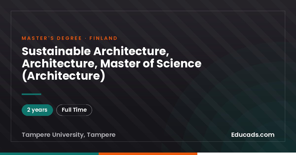 Sustainable Architecture, Architecture, Master of Science (Architecture)