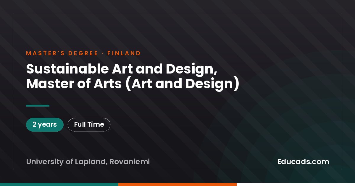 Sustainable Art and Design, Master of Arts (Art and Design)
