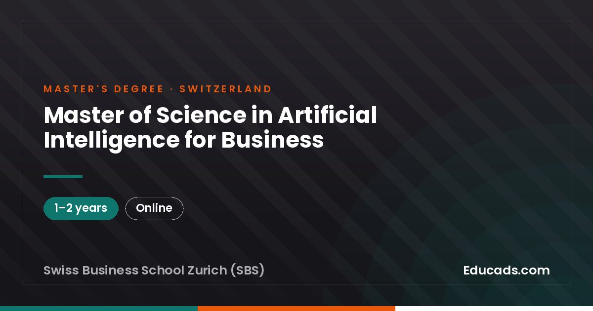 Master of Science in Artificial Intelligence for Business