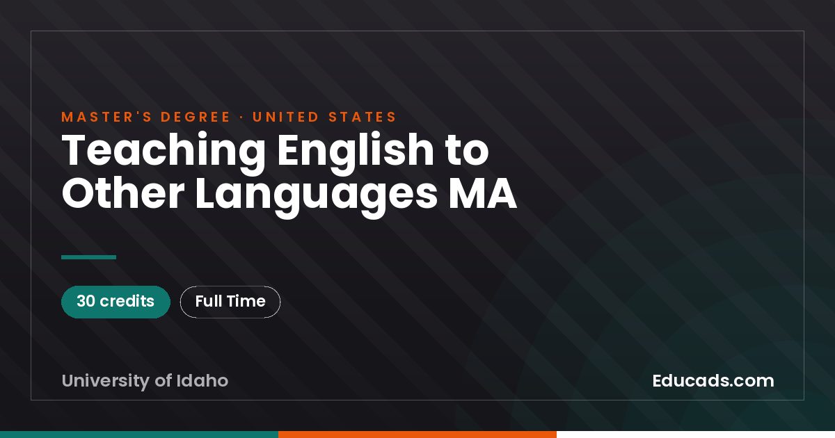 Teaching English to Other Languages MA