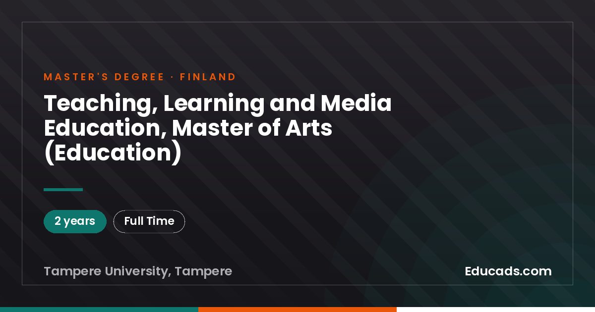Teaching, Learning and Media Education, Master of Arts (Education)