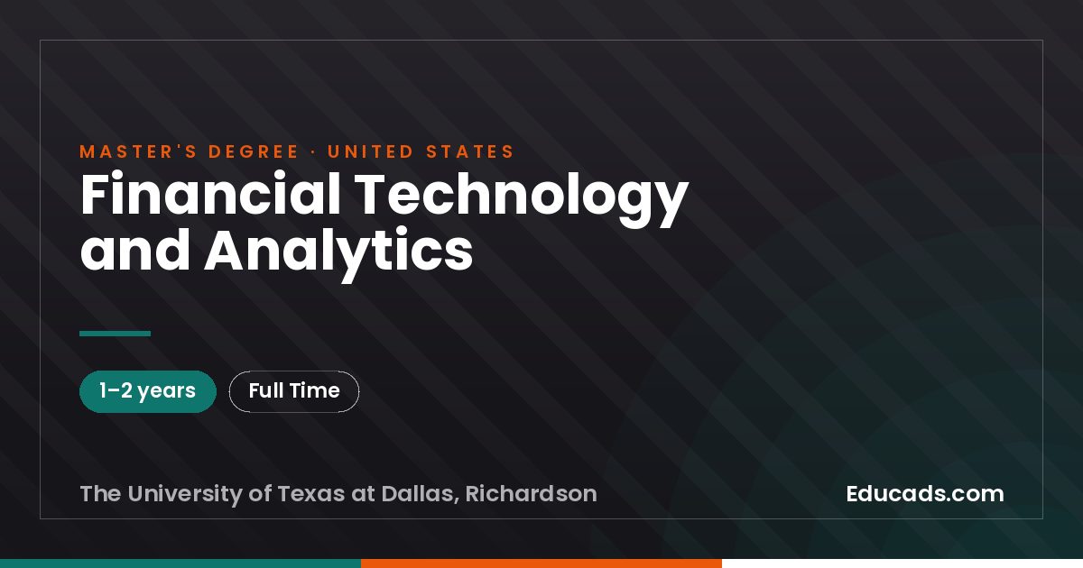 Financial Technology and Analytics