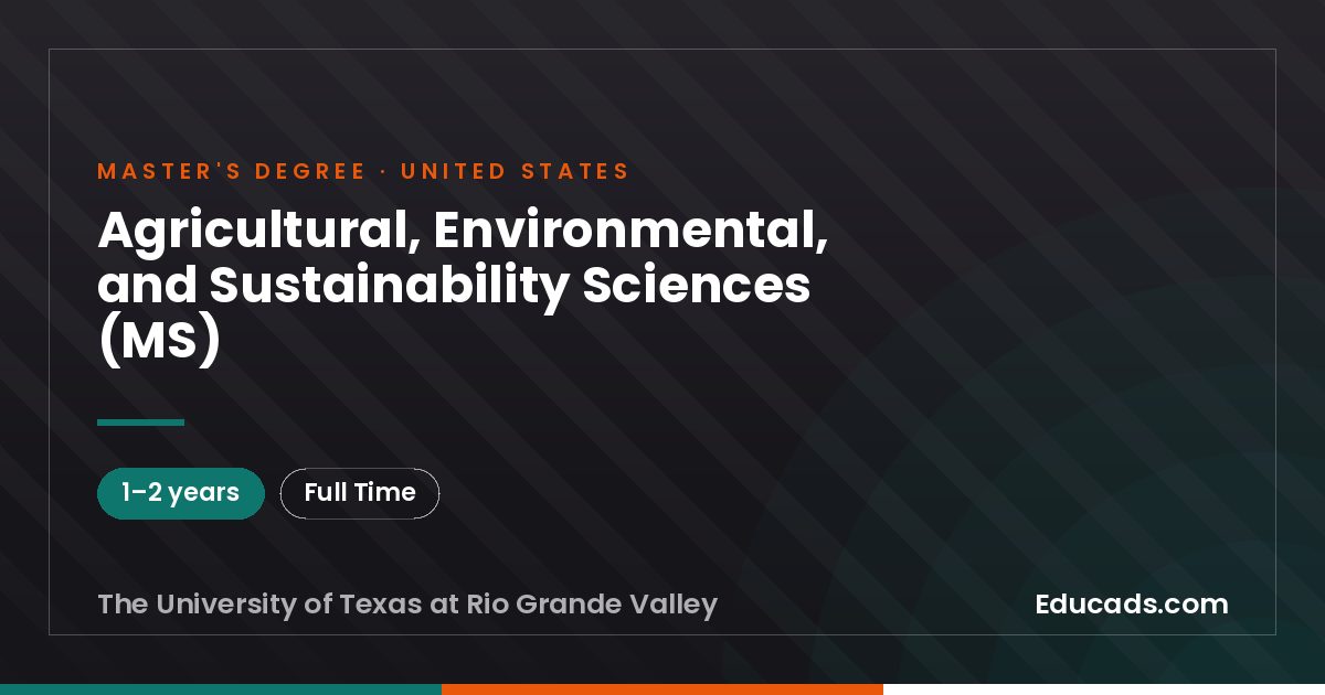 Agricultural, Environmental, and Sustainability Sciences (MS)