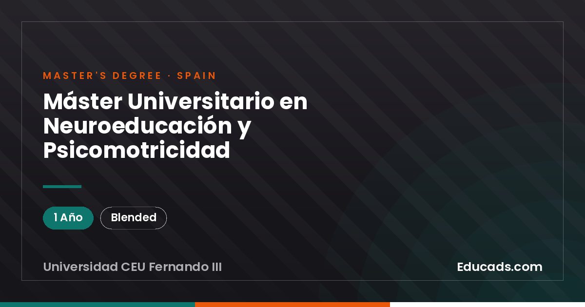 Máster Universitario en Neuroeducación y Psicomotricidad