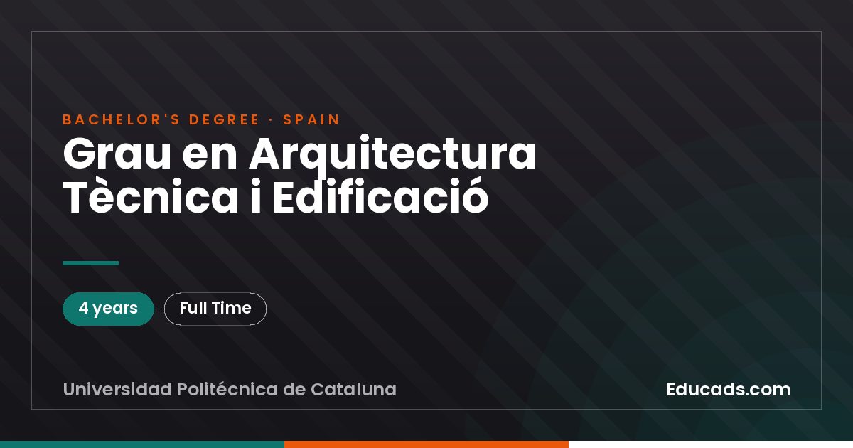 Grau en Arquitectura Tècnica i Edificació