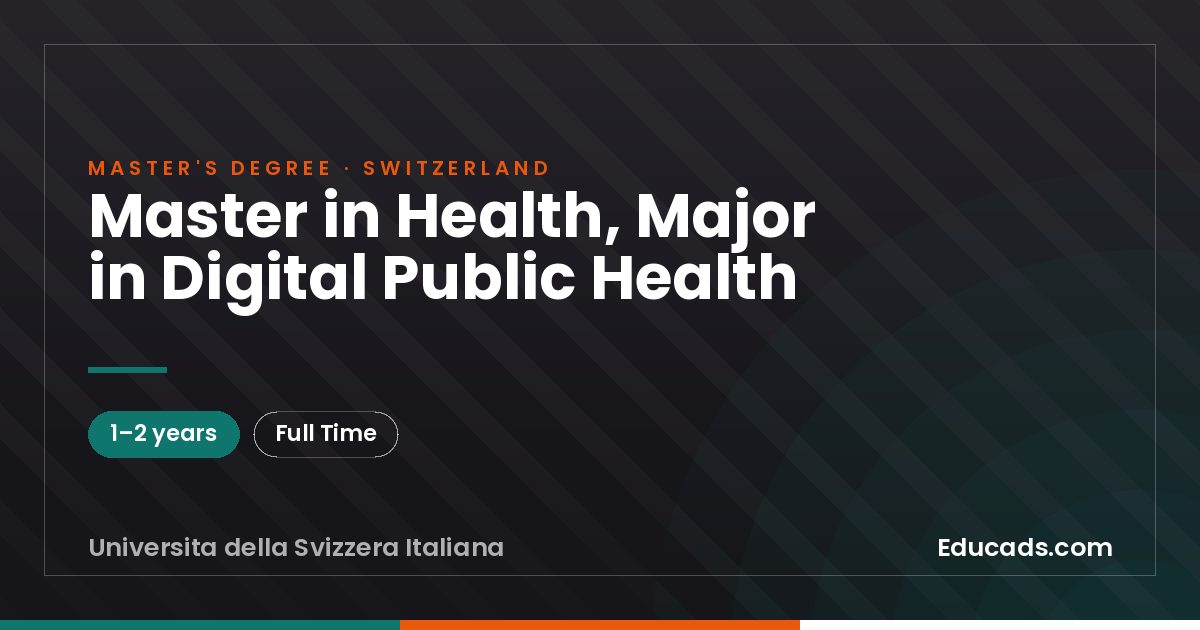 Master in Health, Major in Digital Public Health