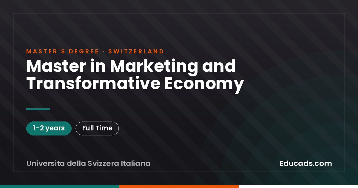 Master in Marketing and Transformative Economy