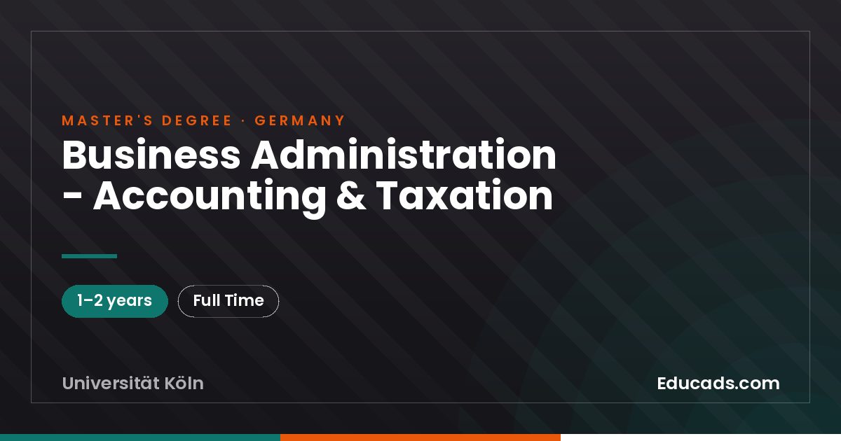 Business Administration - Accounting & Taxation