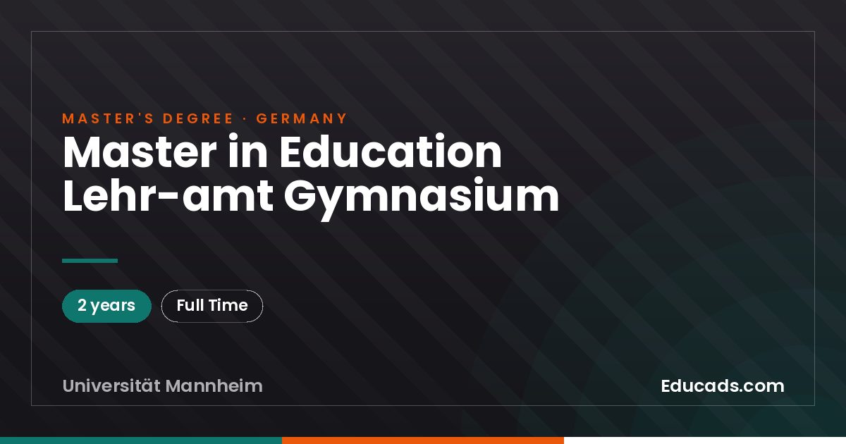 Master in Education Lehr­amt Gymnasium