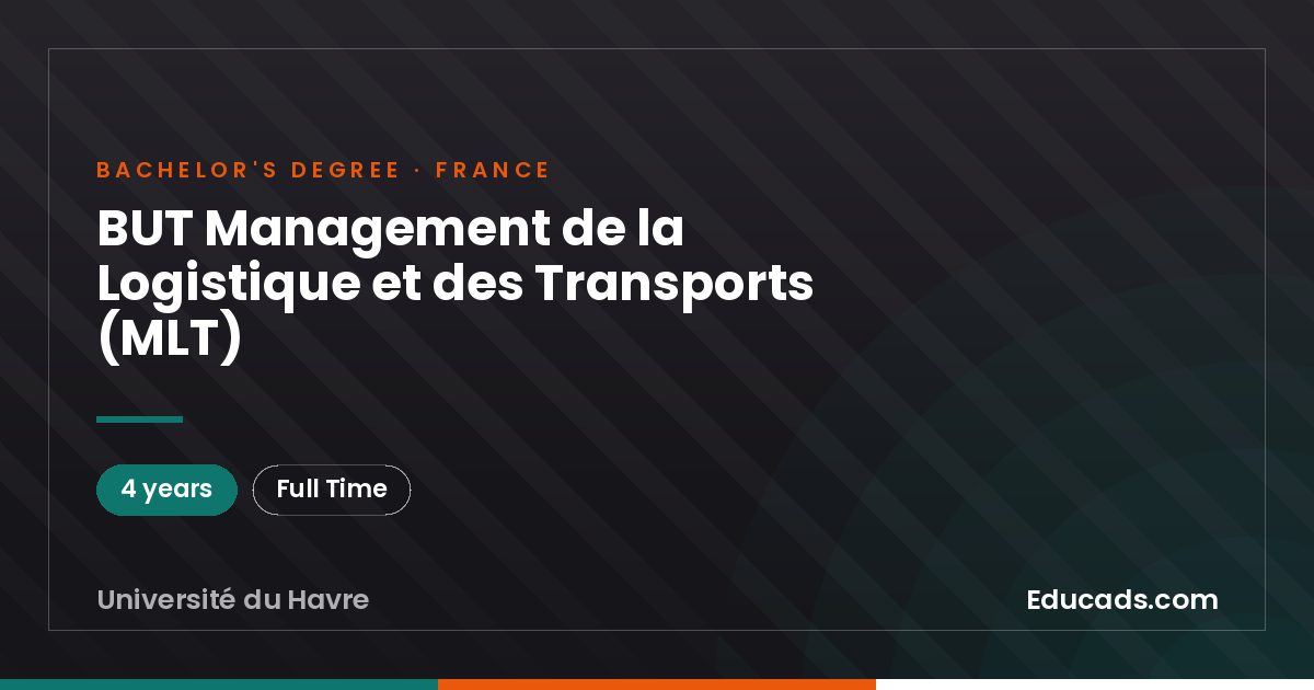 BUT Management de la Logistique et des Transports (MLT)