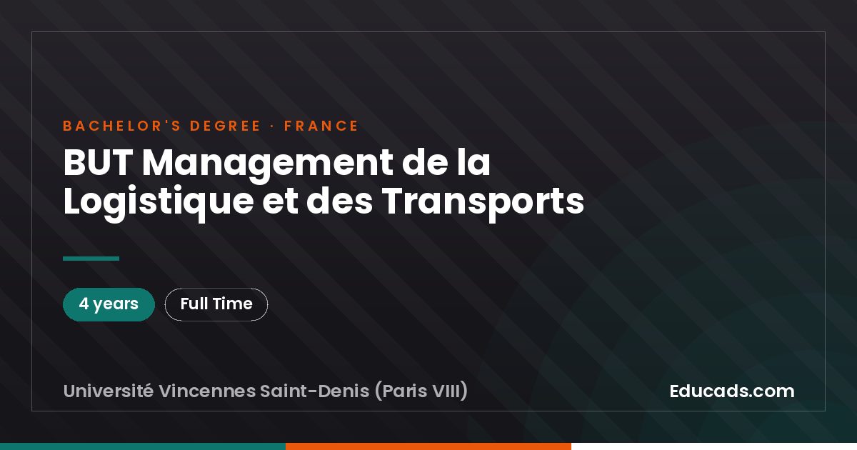 BUT Management de la Logistique et des Transports