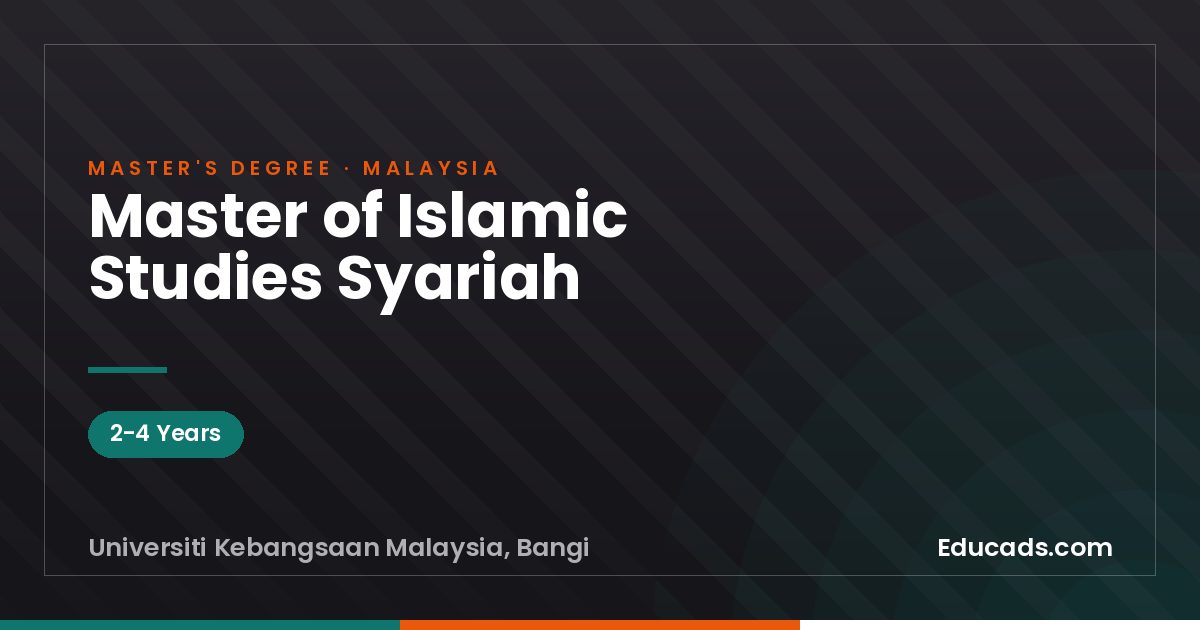 Master of Islamic Studies Syariah