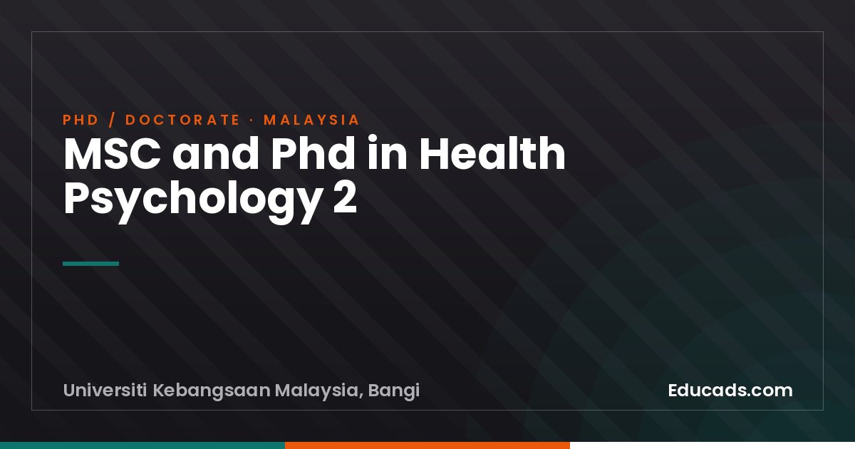 MSC and Phd in Health Psychology 2