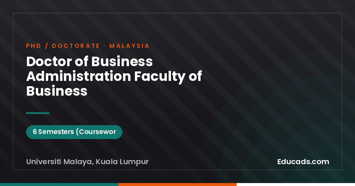 Doctor of Business Administration Faculty of Business