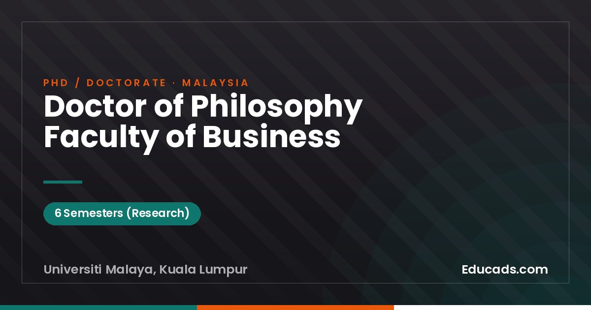 Doctor of Philosophy Faculty of Business