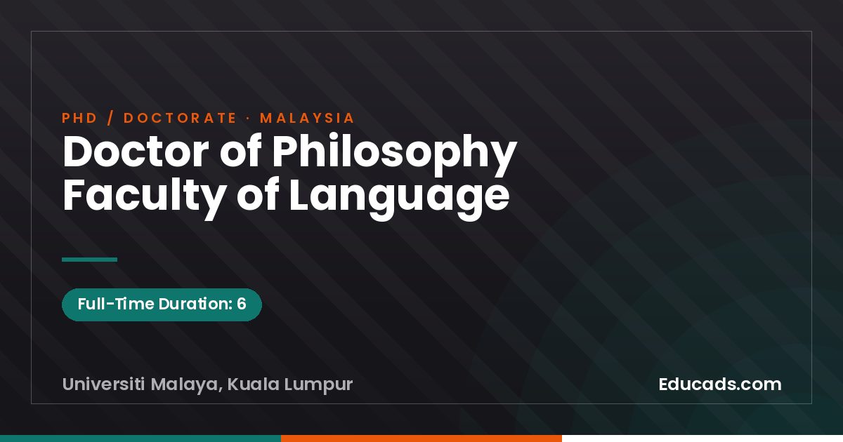 Doctor of Philosophy Faculty of Language