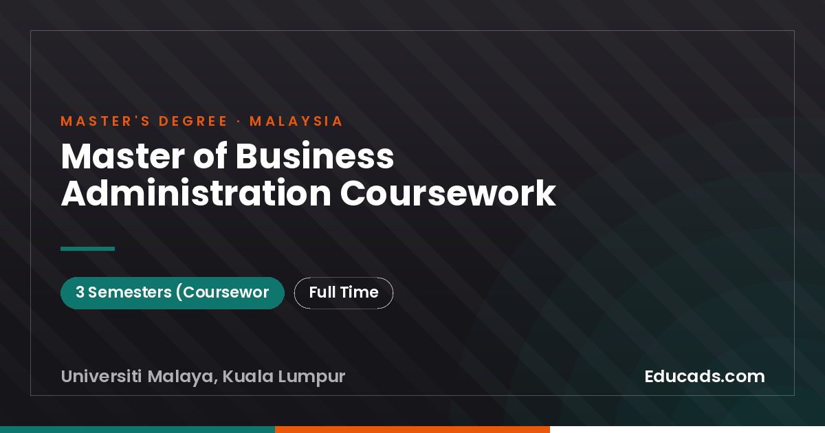 Master of Business Administration Coursework