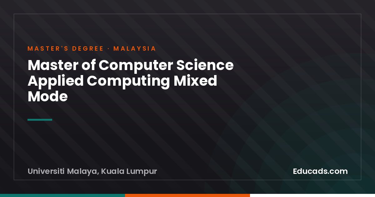 Master of Computer Science Applied Computing Mixed Mode