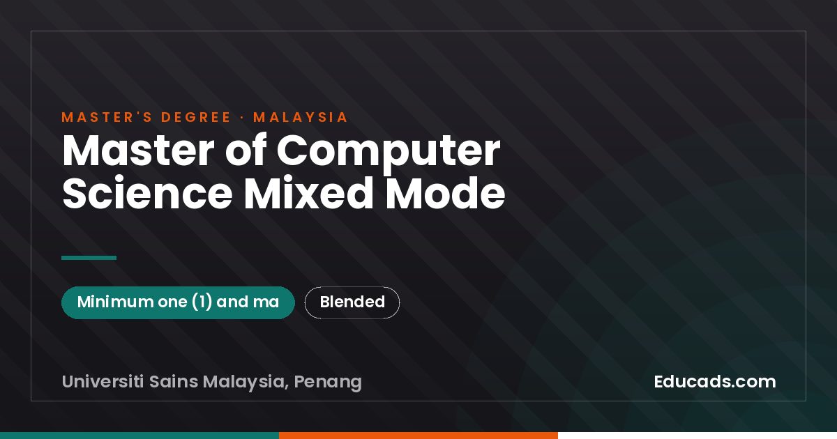 Master of Computer Science Mixed Mode