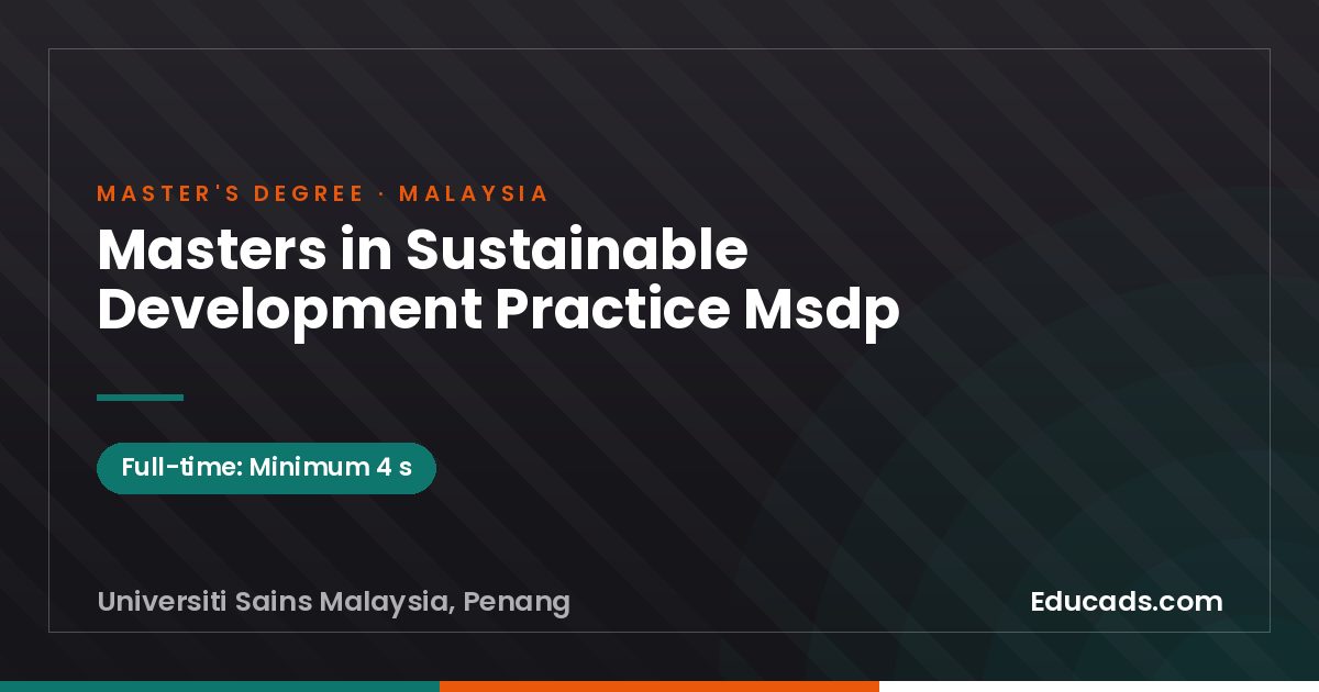 Masters in Sustainable Development Practice Msdp