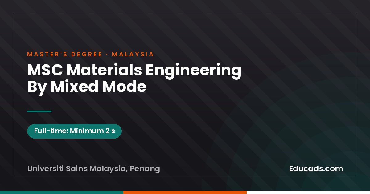 MSC Materials Engineering By Mixed Mode