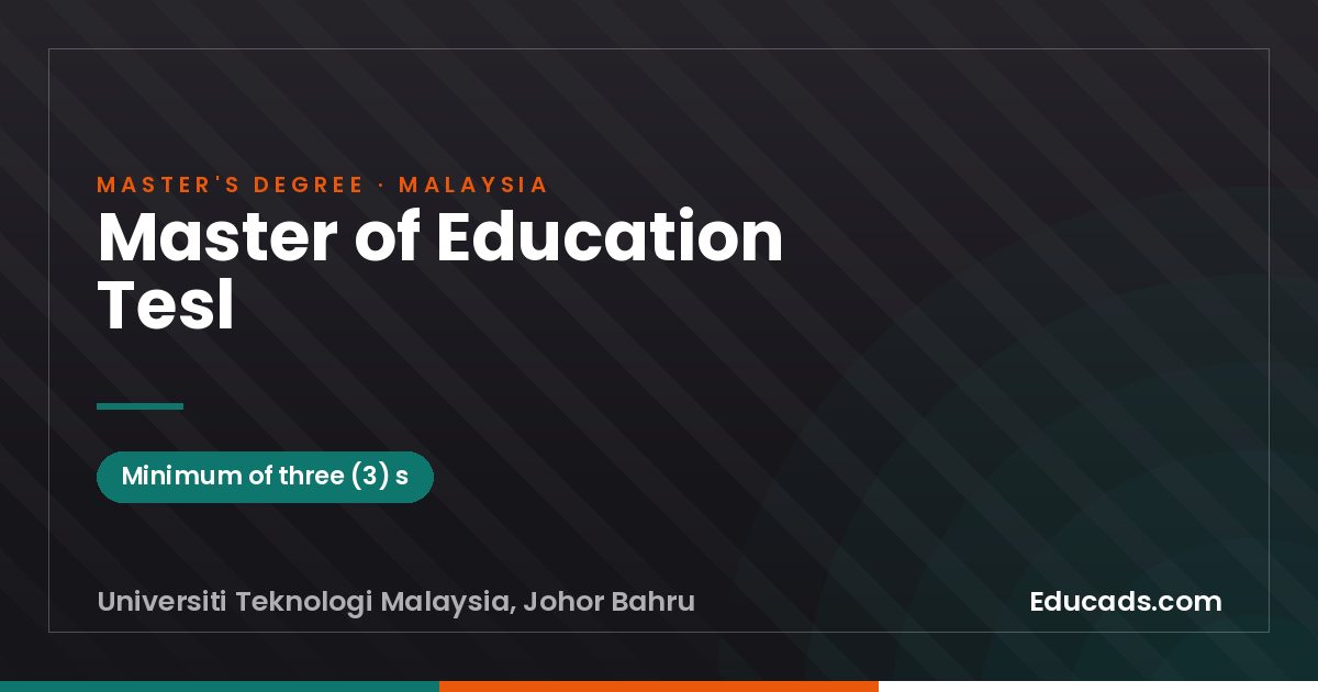 Master of Education Tesl