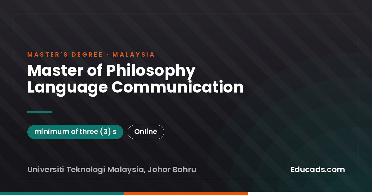 Master of Philosophy Language Communication
