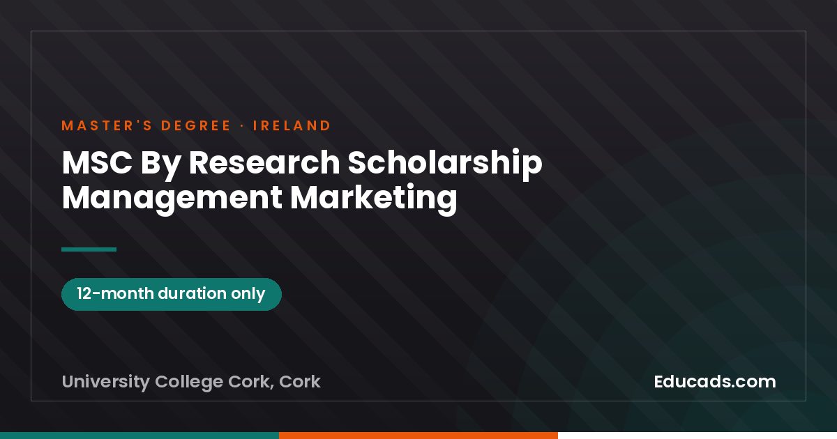 MSC By Research Scholarship Management  Marketing