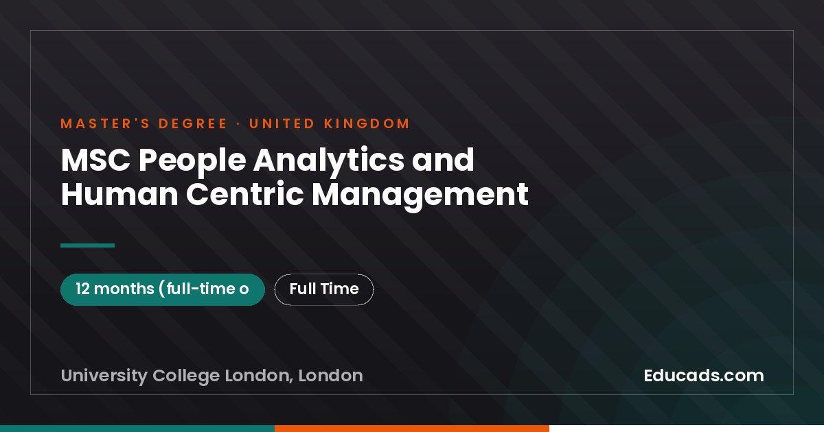 MSC People Analytics and Human Centric Management