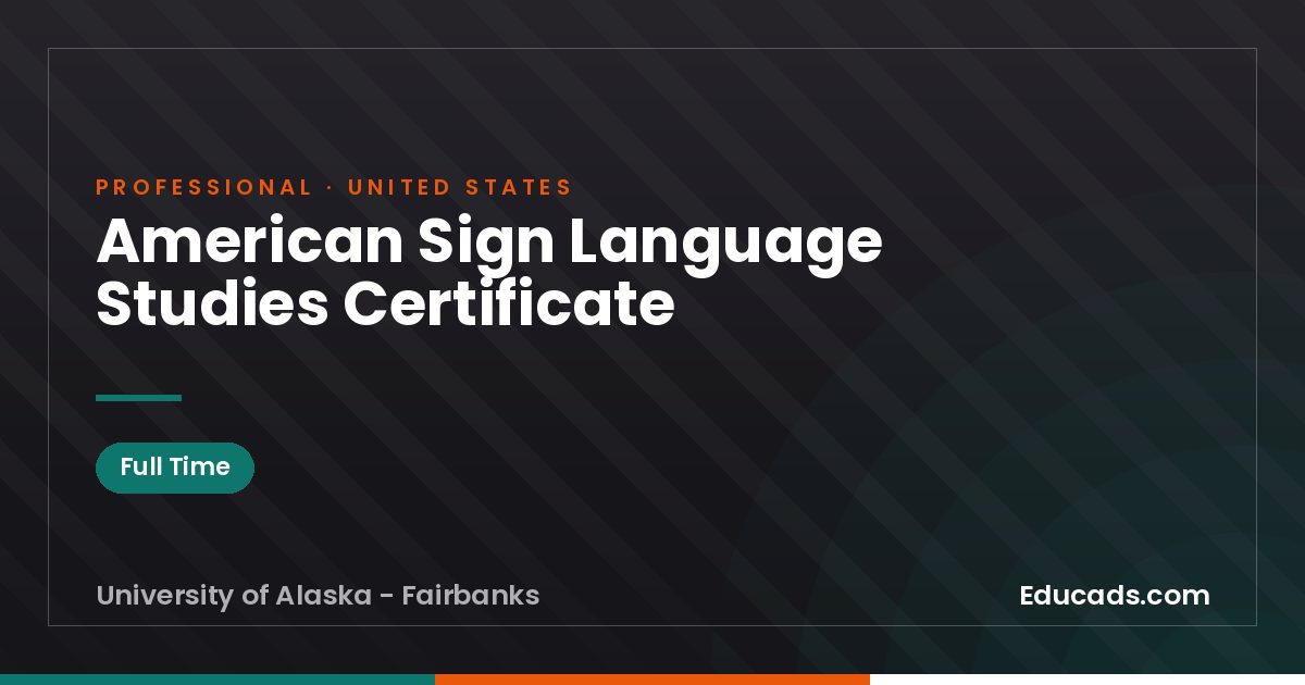 American Sign Language Studies Certificate