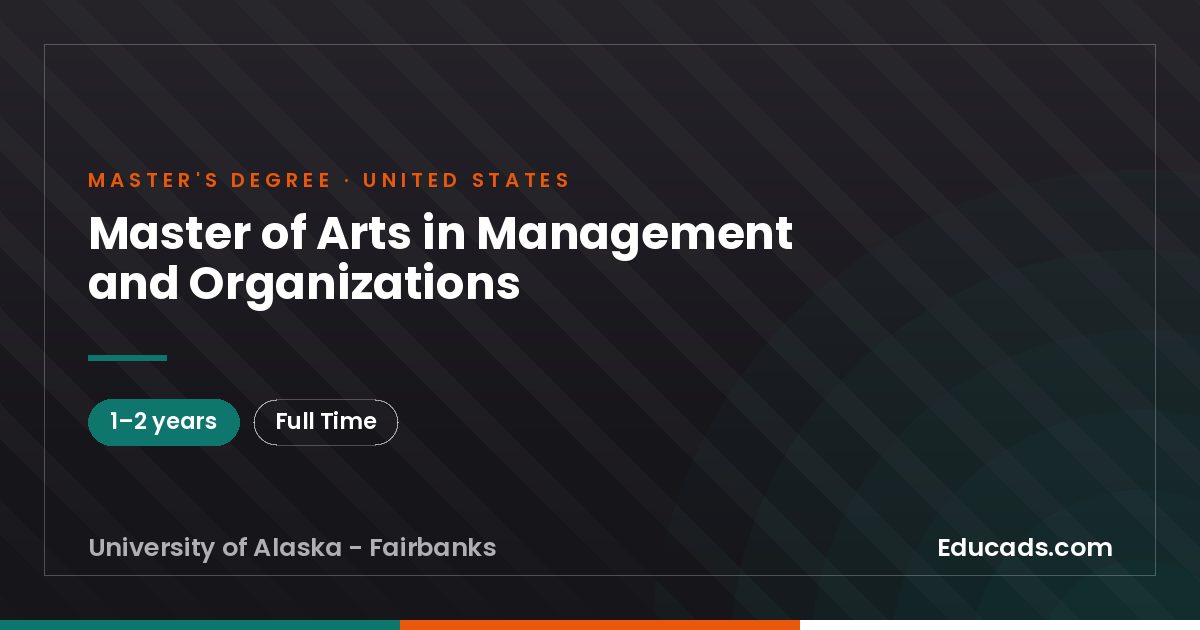 Master of Arts in Management and Organizations