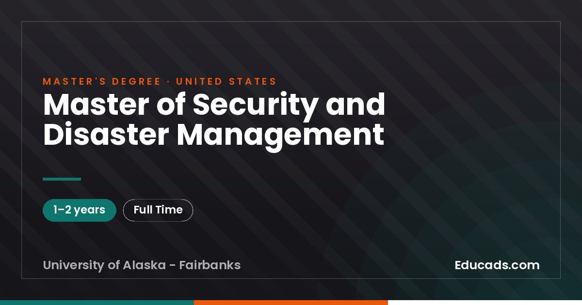 Master of Security and Disaster Management