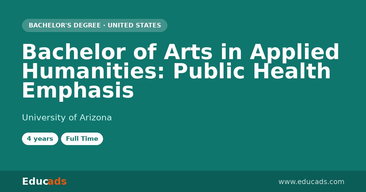 Bachelor of Arts in Applied Humanities: Public Health Emphasis