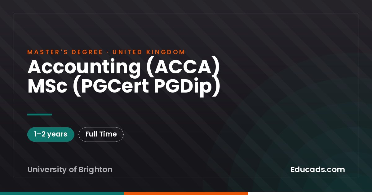 Accounting (ACCA) MSc (PGCert PGDip)