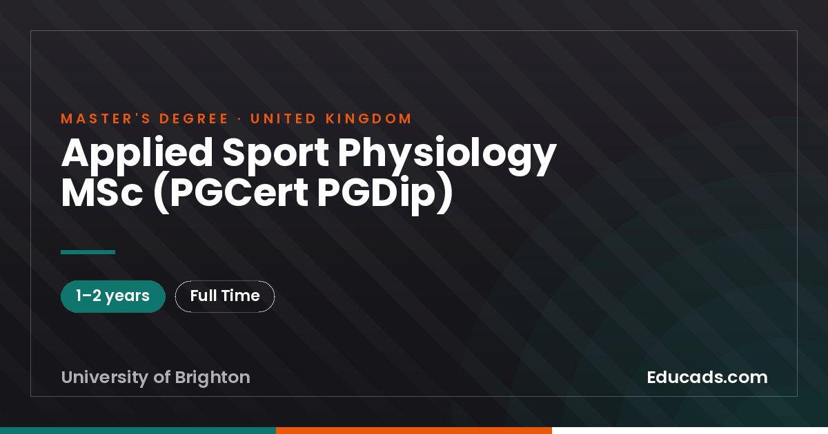Applied Sport Physiology MSc (PGCert PGDip)