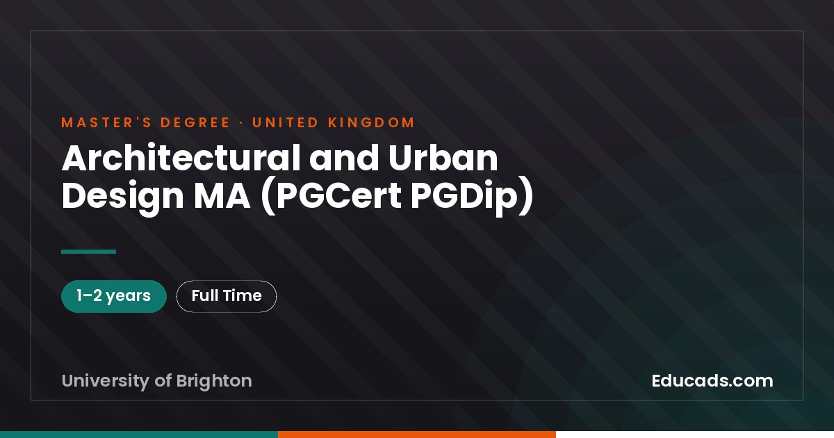 Architectural and Urban Design MA (PGCert PGDip)