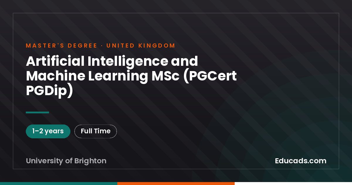 Artificial Intelligence and Machine Learning MSc (PGCert PGDip)