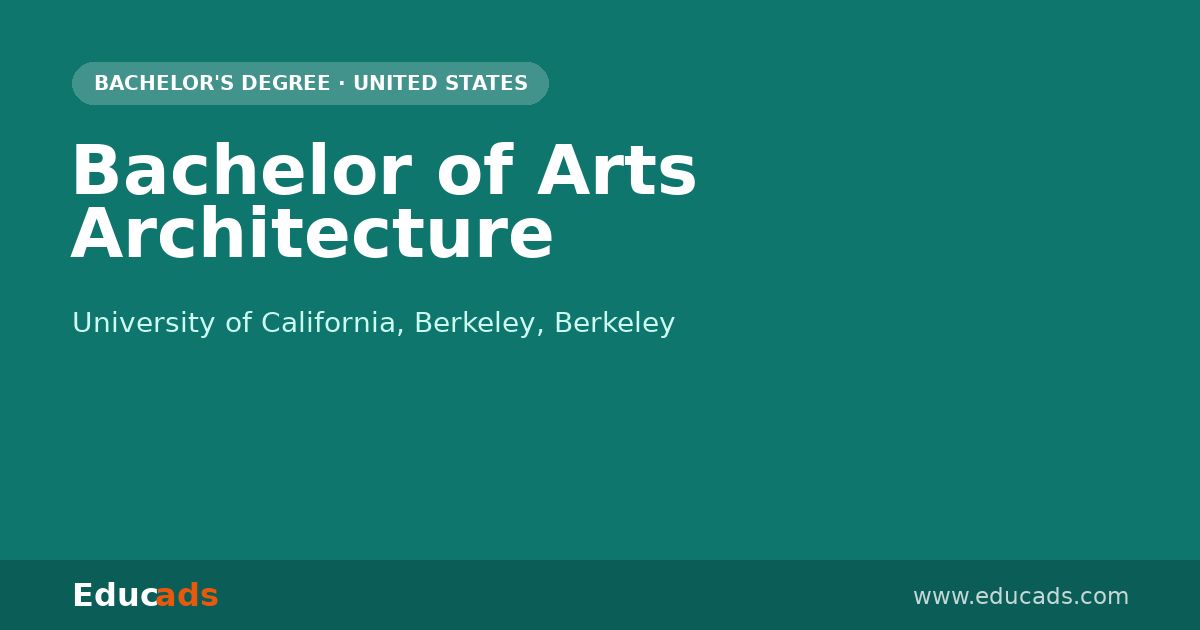 Bachelor of Arts Architecture