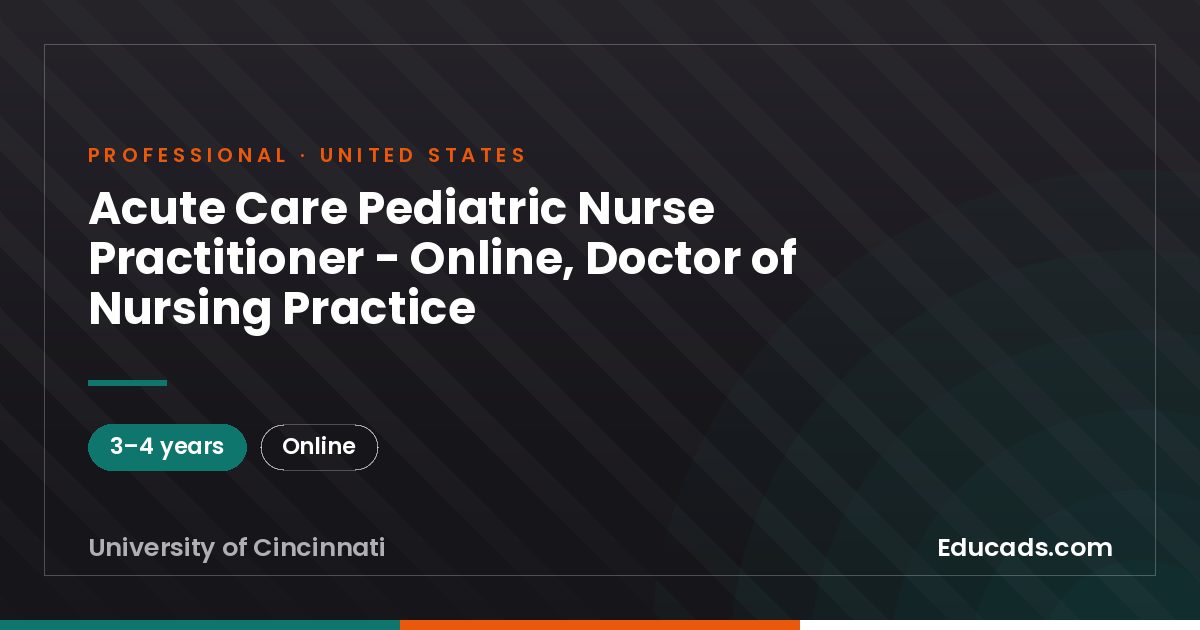 Acute Care Pediatric Nurse Practitioner - Online, Doctor of Nursing Practice