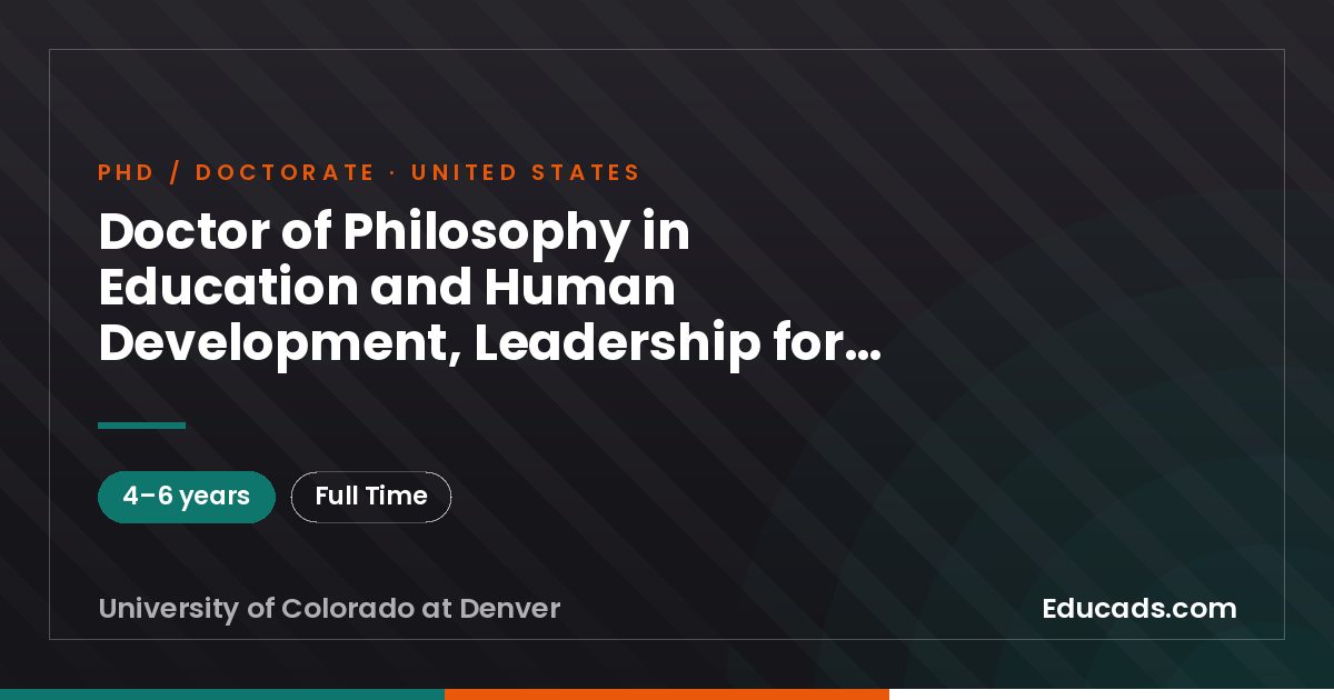 Doctor of Philosophy in Education and Human Development, Leadership for Educational Organizations