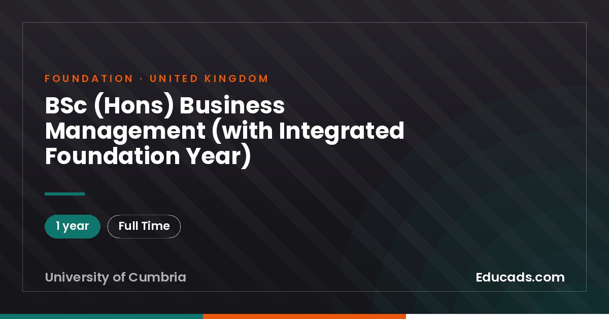 BSc (Hons) Business Management (with Integrated Foundation Year)