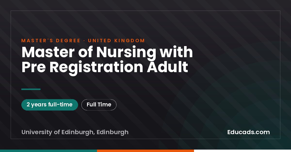Master of Nursing with Pre Registration Adult