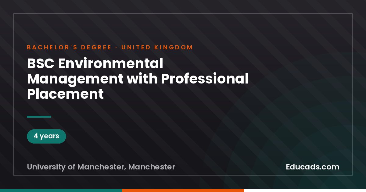 BSC Environmental Management with Professional Placement