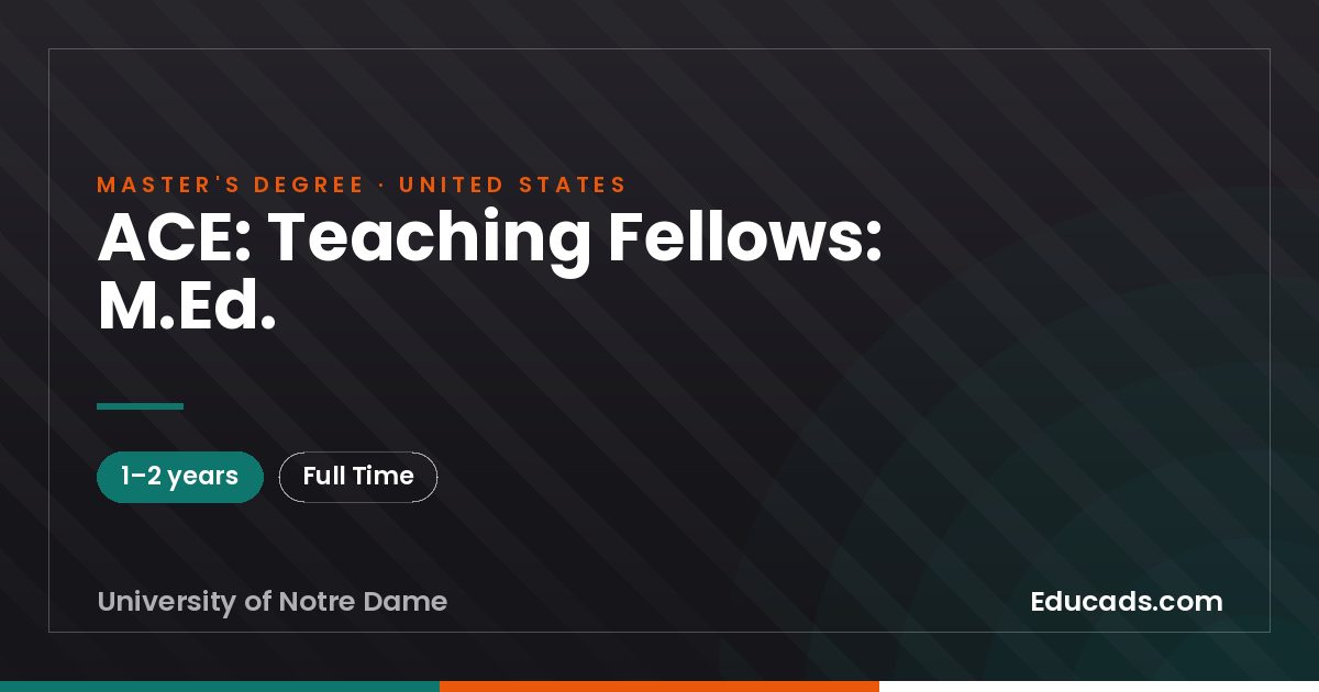 ACE: Teaching Fellows: M.Ed.